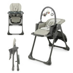 Kinderkraft Tummie - стульчик для кормления 2 в 1 • Grey (KHTUMM00GRY0000)