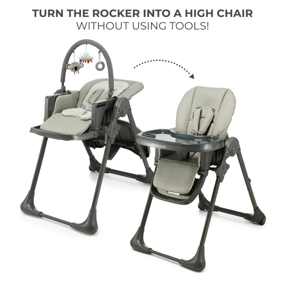 Kinderkraft Tummie - стульчик для кормления 2 в 1 • Grey (KHTUMM00GRY0000) Kinderkraft Tummie - стульчик для кормления 2 в 1 • Grey (KHTUMM00GRY0000)