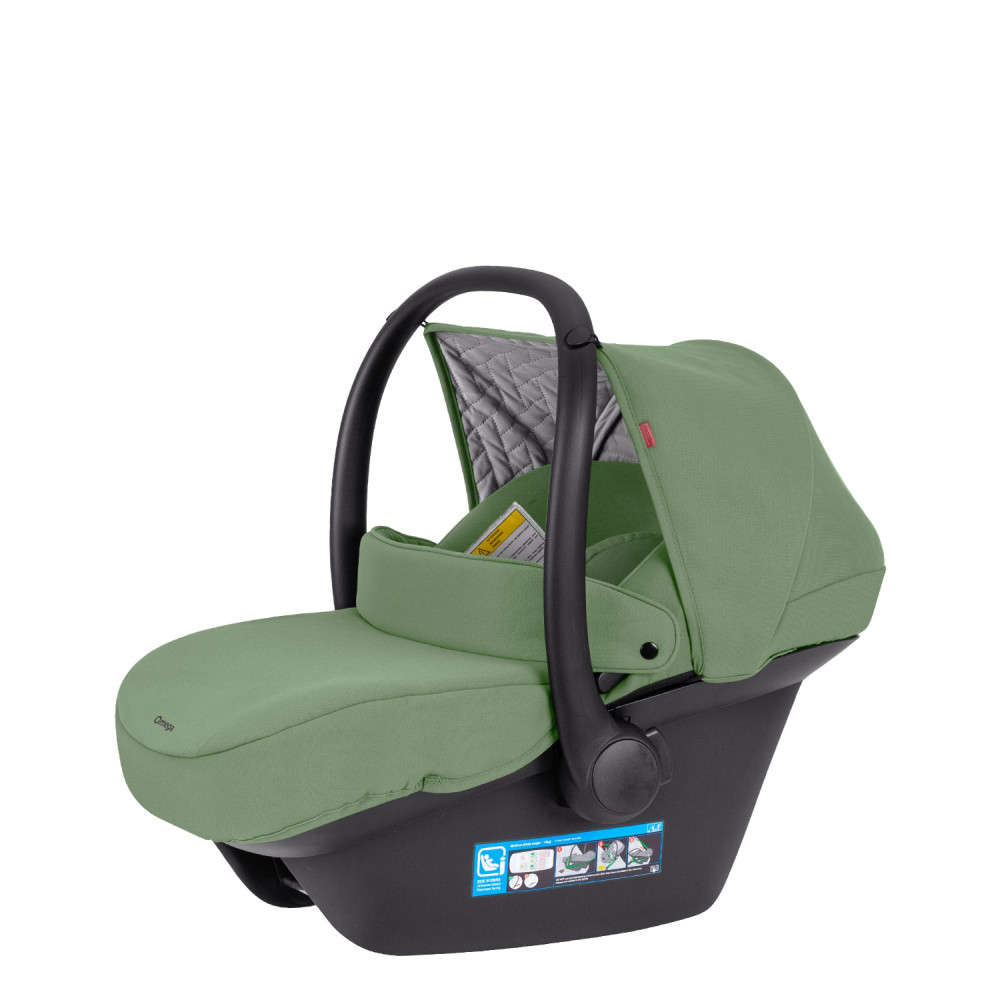 Carrello Omega CRL-6535/1 - детская коляска 3в1 с автокреслом для новорожденного (0-13 кг, 40-87 см) • Perfect Green