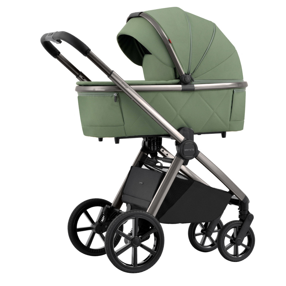 Carrello Omega CRL-6535/1 - детская коляска 3в1 с автокреслом для новорожденного (0-13 кг, 40-87 см) • Perfect Green