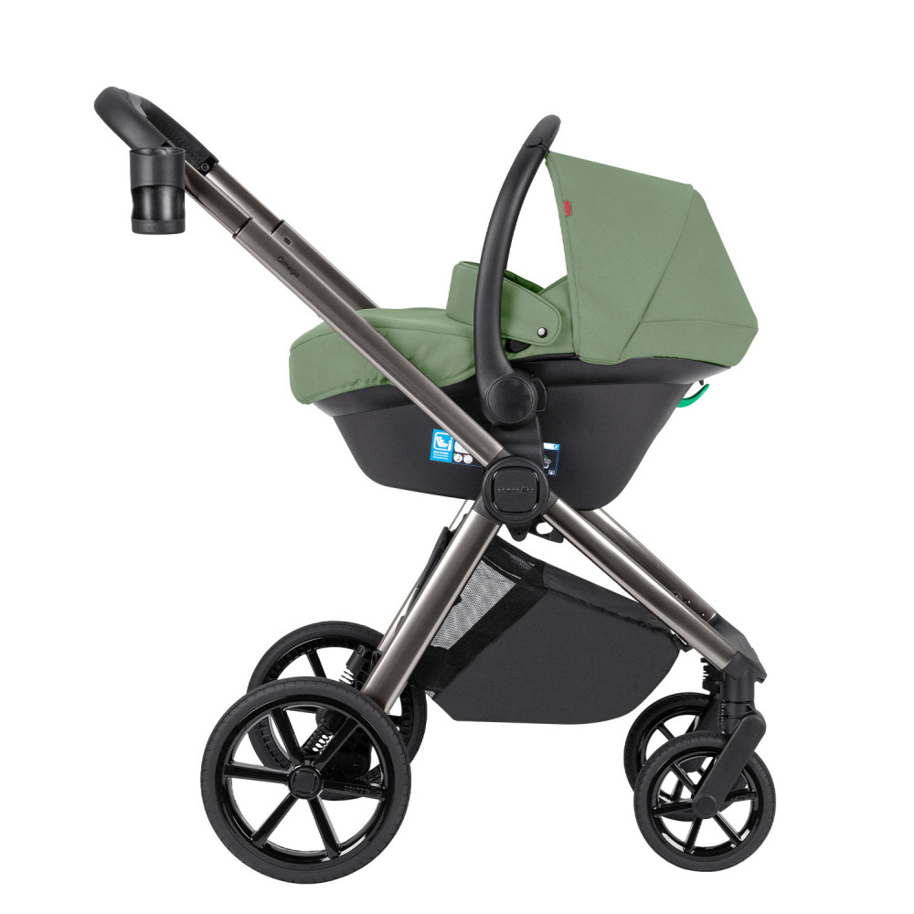 Carrello Omega CRL-6535/1 - детская коляска 3в1 с автокреслом для новорожденного (0-13 кг, 40-87 см) • Perfect Green