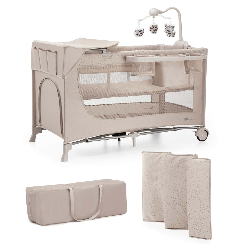 Kinderkraft Joy 2 - переносне компактне ліжко-манеж з пеленатором та іграшками • Beige (KLJOY02BEG000AC) Kinderkraft Joy 2 - переносне компактне ліжко-манеж з пеленатором та іграшками • Beige (KLJOY02BEG000AC)