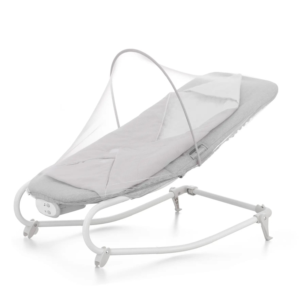 Kinderkraft Felio 2 - шезлонг-качалка с успокаивающими звуками, вибрацией и игрушками • Stone Grey (KBFELI20GRY0000)