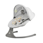 Kinderkraft Lumi 2 - електричний шезлонг-гойдалка з таймером, мелодіями, пультом і панеллю управління • Light Grey (KBLUMI02LGR0000)