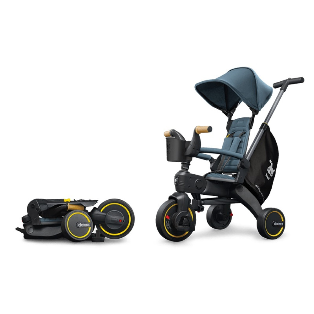 Doona Liki Trike S5 - складной детский трехколесный велосипед с родительской ручкой 5в1 (от 10 месяцев до 3 лет) • Ocean Blue