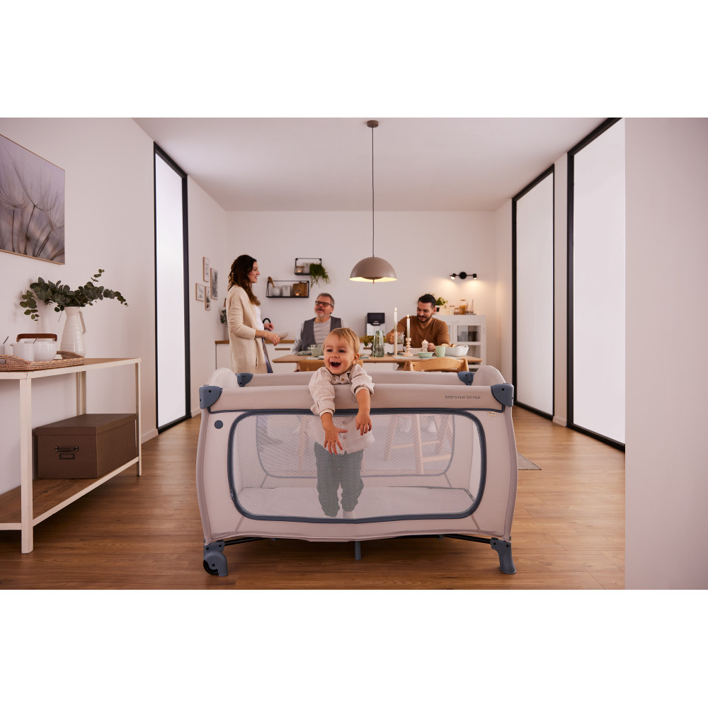 Hauck Sleep N Play Go Plus - детский манеж-кроватка на колесах • Dusty Blue
