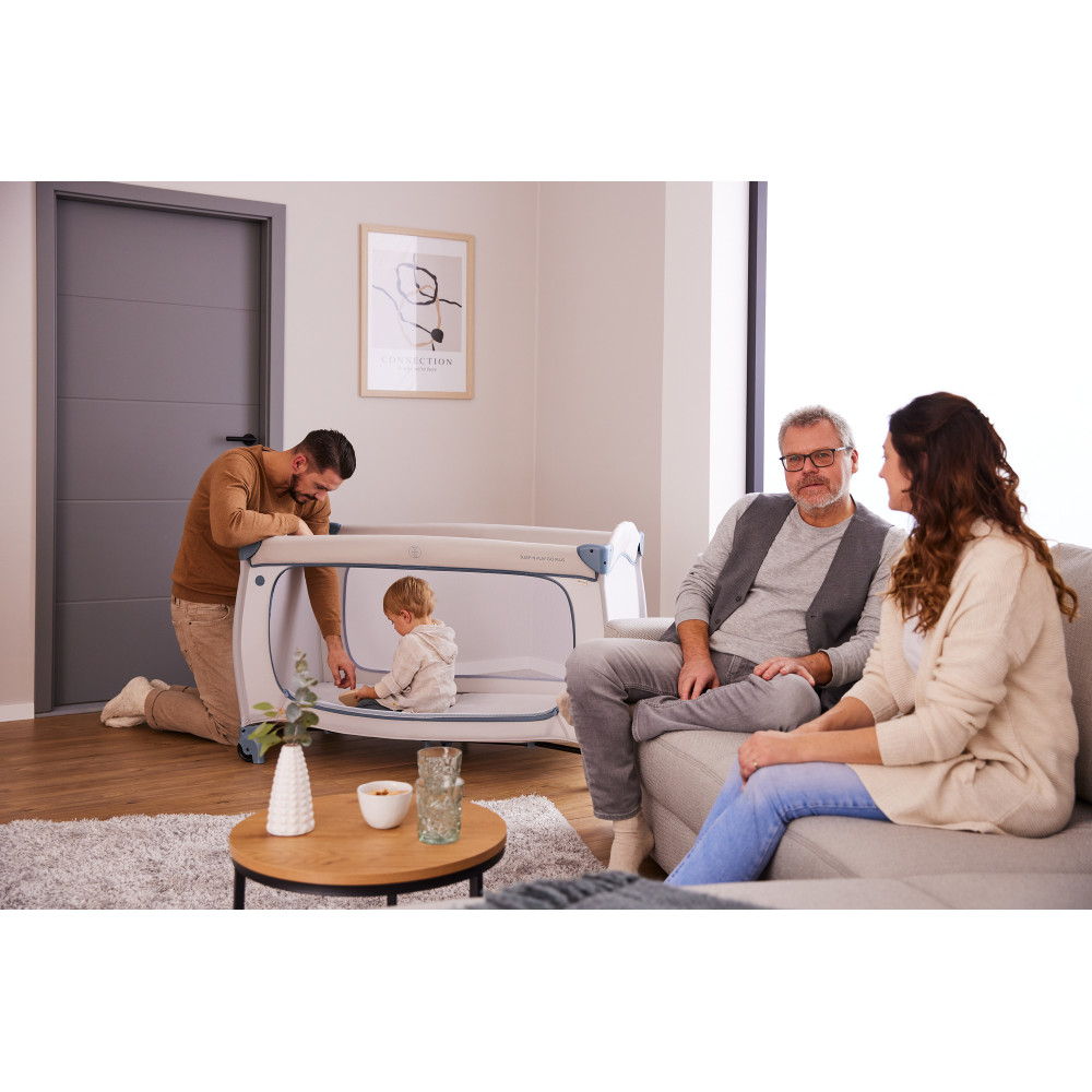 Hauck Sleep N Play Go Plus - детский манеж-кроватка на колесах • Dusty Blue