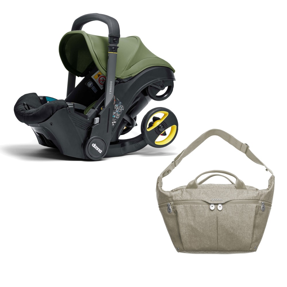 Doona i - автокрісло-коляска для новонародженого i-Size (40 - 85 см / 1,8 - 13 кг), візок для подорожей, використання в літаку  • Desert Green - BLACK FRIDAY - в подарунок cумка Doona All-Day Bag 