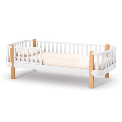 Veres Monaco | Верес Монако 190 - подростковая кровать (190x80 см), бук, антибактериальная краска с ионами серебра • White Natural | Бело-буковый