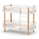 Veres Monaco | Верес Монако 190 - двухъярусная детская кровать, подростковая (190x80 см), бук, антибактериальная краска с ионами серебра • White Natural | Бело-буковый