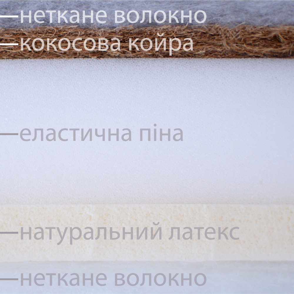 Baby Veres Coconut + Elastic Foam + latex - матрас для кроватки Veres Roma | Верес Рим (кокосовая койра, натуральный латекс, эластичная пена, нетканое волокно) • 140х70х10 см Baby Veres Coconut + Elastic Foam + latex - матрас для кроватки Veres Roma | Верес Рим (кокосовая койра, натуральный латекс, эластичная пена, нетканое волокно) • 140х70х10 см
