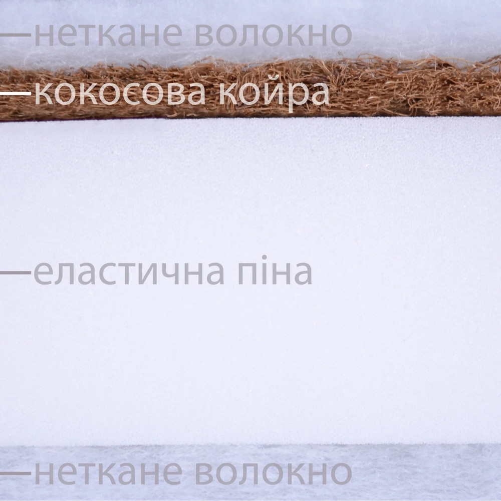Baby Veres Coconut + Elastic Foam - матрац для ліжечка Veres Roma | Верес Рим (кокосова койра, еластична піна, неткане волокно) • 90х70х7 см Baby Veres Coconut + Elastic Foam - матрац для ліжечка Veres Roma | Верес Рим (кокосова койра, еластична піна, неткане волокно) • 90х70х7 см