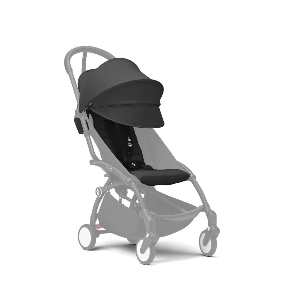 Stokke YOYO³ - легкая прогулочная коляска для путешествий, компактная коляска (ручная кладь), черная рама • Black Stokke YOYO³ - легкая прогулочная коляска для путешествий, компактная коляска (ручная кладь), черная рама • Black