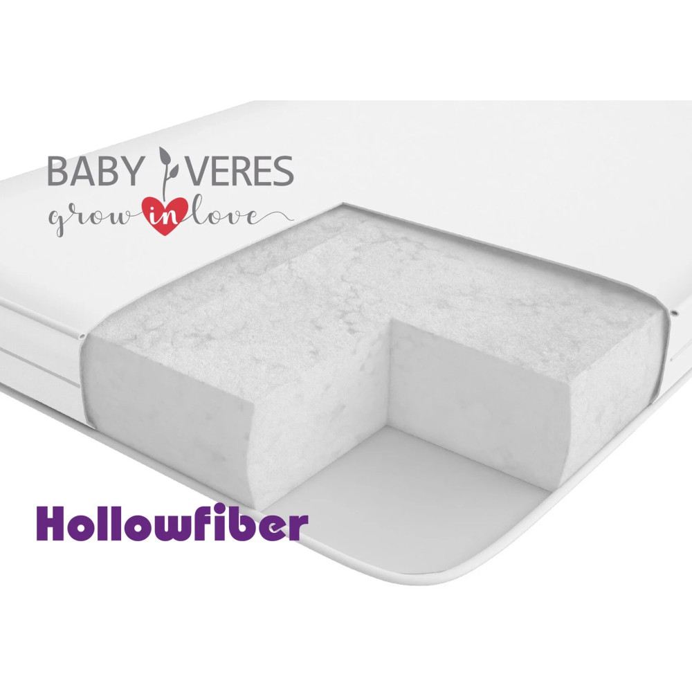 Baby Veres Hollowfiber - матрац з середньо м'якою жорсткістю сторін (холлофайбер) • 120х60х10 см