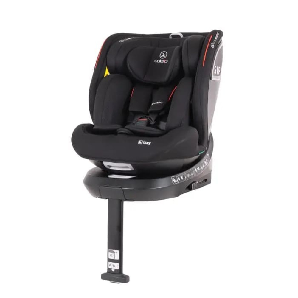 Coletto Izzy I-Size - поворотне дитяче автокрісло (від 0 до 12 років / 40 - 150 см), кріплення ISOFIX з опорою в підлогу • Black