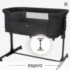 Espiro Cloud - приставная детская кроватка на колесах, манеж (4 колеса, регулировка высоты, сумка для переноски в комплекте) • 10 Black Shadow