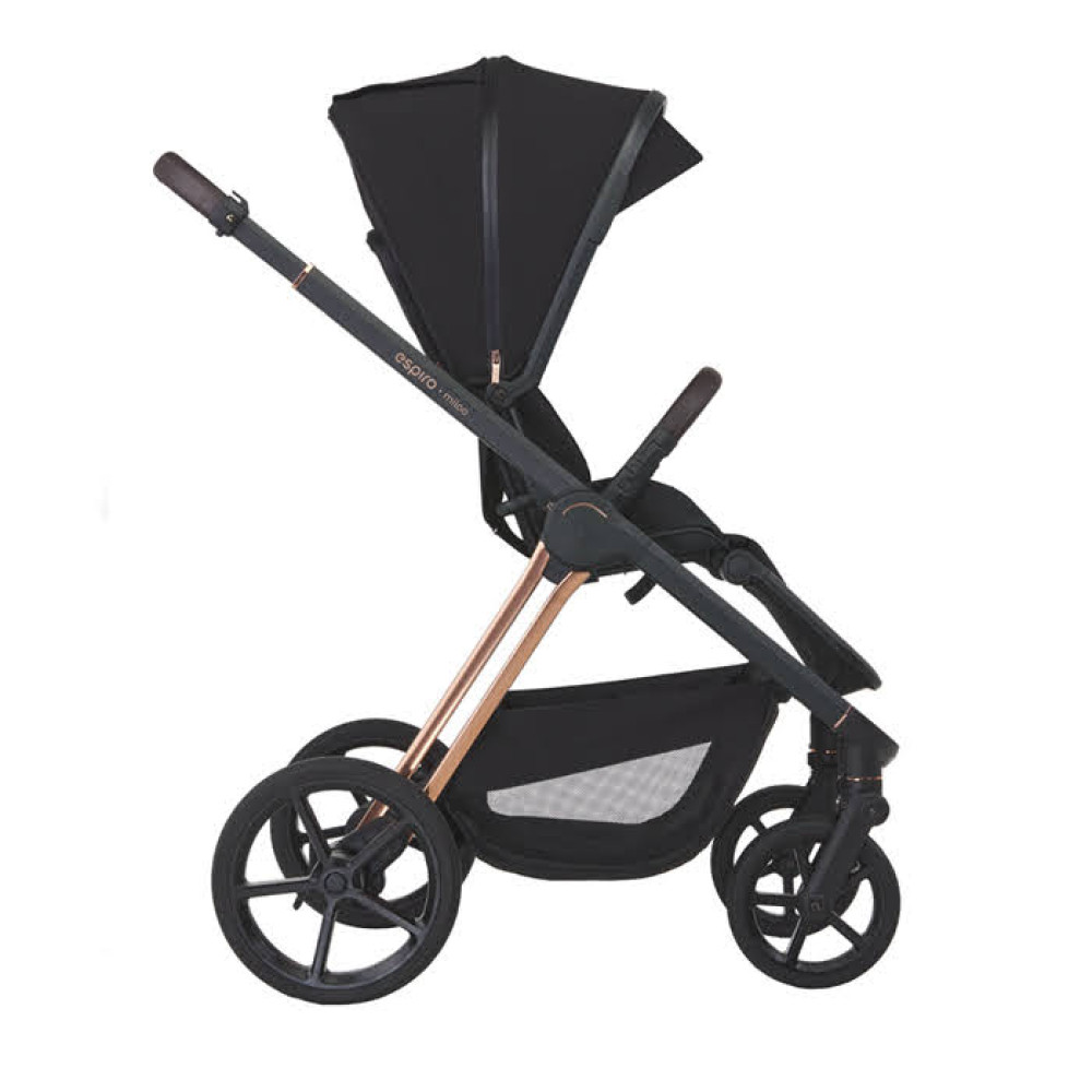 Espiro Miloo Way - прогулочная коляска для бездорожья, реверсивный прогулочный блок, регулируется высота капюшона, быстрое складывание • 110 Diamond Black
