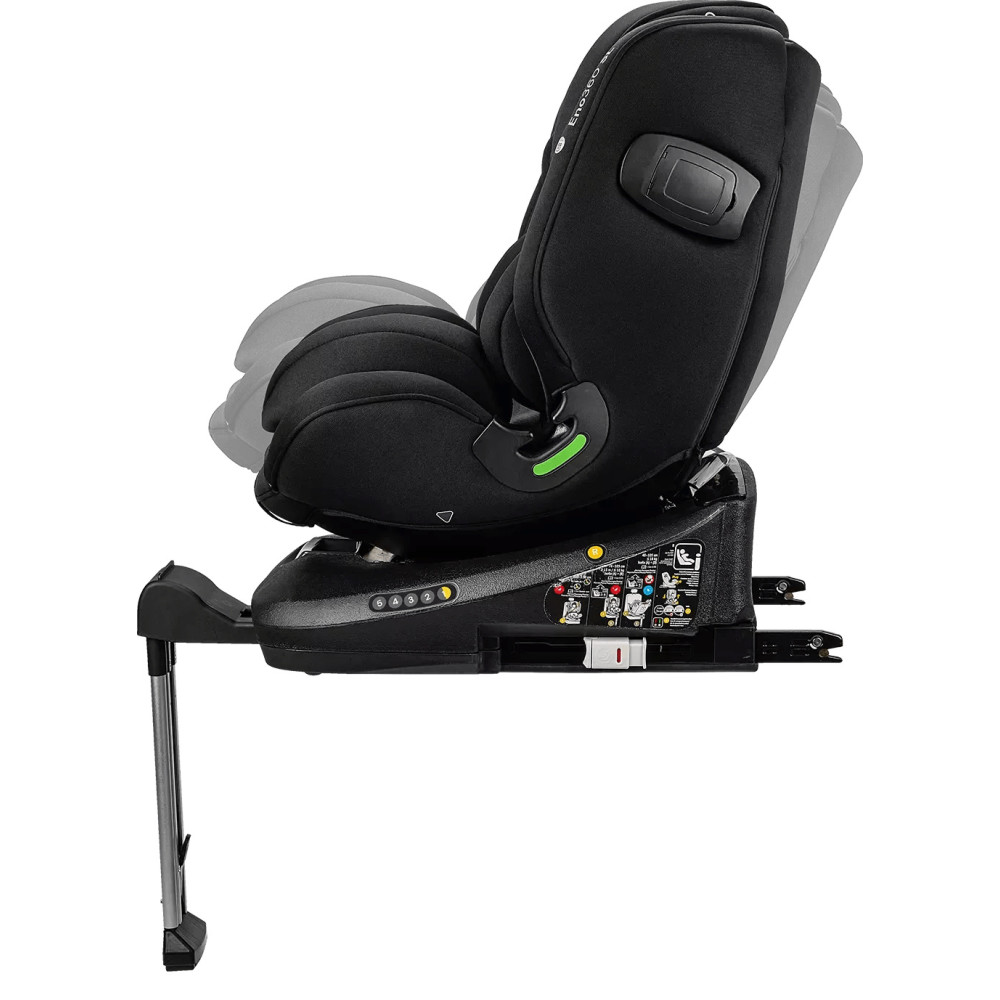 Osann Eno360 SL i-Size - автокресло для детей (от 0 до 12 лет / 40 - 150 см), поворотное (360), крепление ISOFIX с упором в пол • All Black