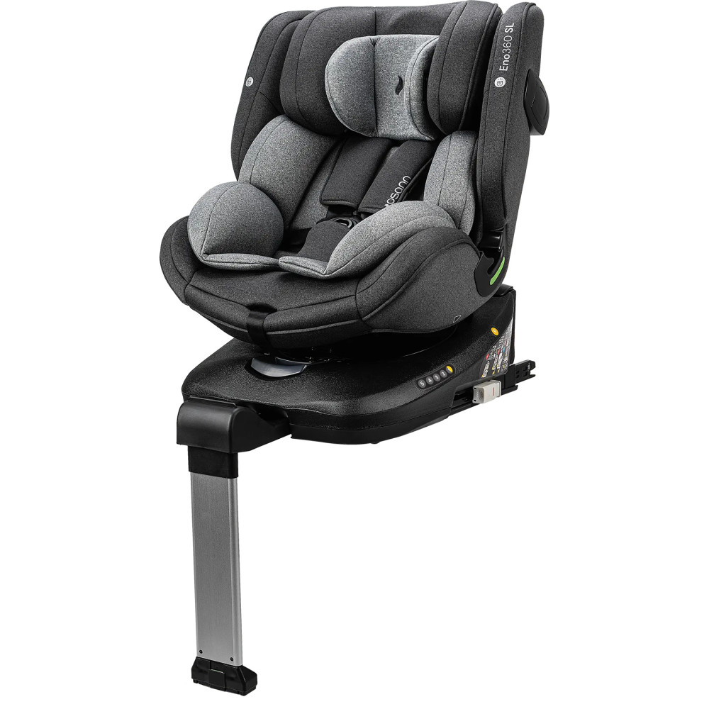 Osann Eno360 SL i-Size - автокресло для детей (от 0 до 12 лет / 40 - 150 см), поворотное (360), крепление ISOFIX с упором в пол • Dark Grey Melange