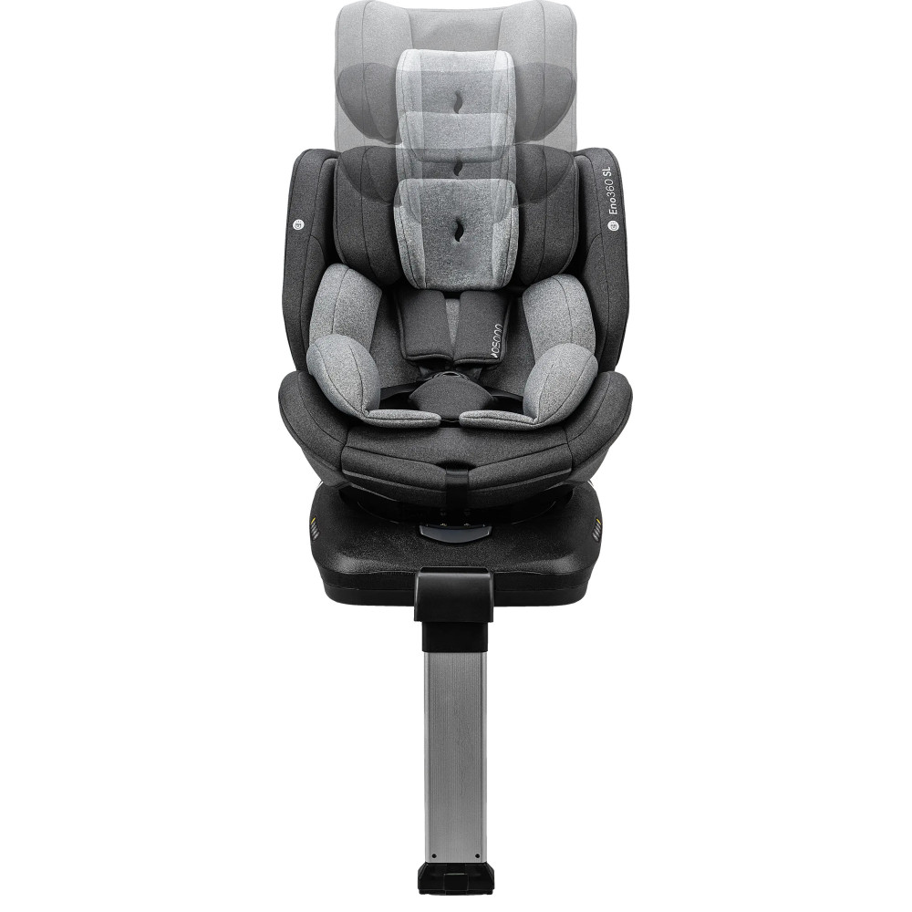 Osann Eno360 SL i-Size - автокресло для детей (от 0 до 12 лет / 40 - 150 см), поворотное (360), крепление ISOFIX с упором в пол • Dark Grey Melange