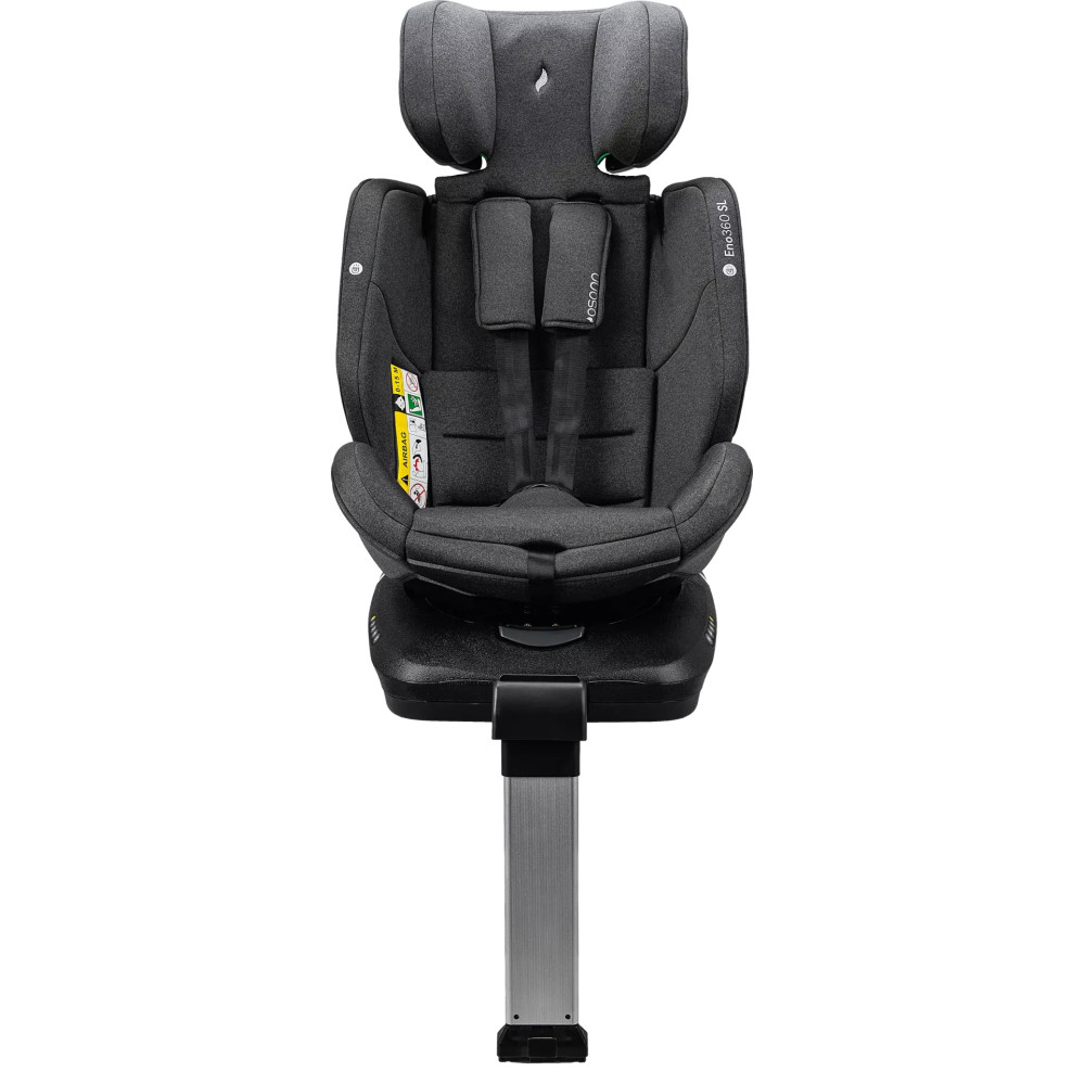 Osann Eno360 SL i-Size - автокресло для детей (от 0 до 12 лет / 40 - 150 см), поворотное (360), крепление ISOFIX с упором в пол • Dark Grey Melange