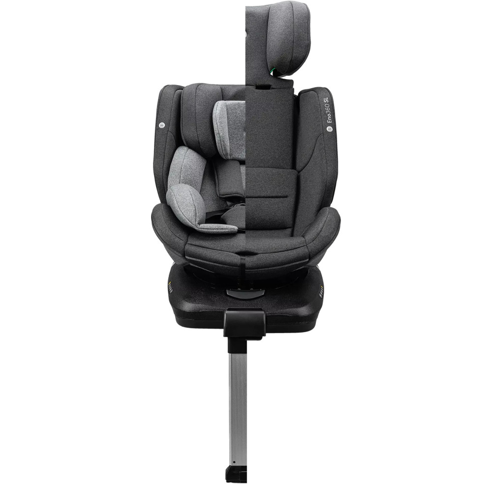 Osann Eno360 SL i-Size - автокресло для детей (от 0 до 12 лет / 40 - 150 см), поворотное (360), крепление ISOFIX с упором в пол • Dark Grey Melange