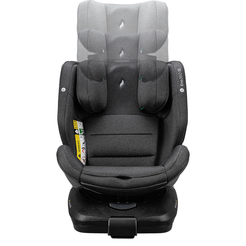 Osann Eno360 SL i-Size - автокресло для детей (от 0 до 12 лет / 40 - 150 см), поворотное (360), крепление ISOFIX с упором в пол • Dark Grey Melange