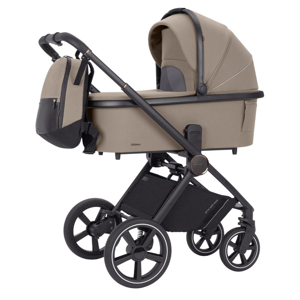 Carrello Ultimo CRL-6518 - детская коляска 2в1, коляска с люлькой, регулировка высоты люльки и прогулочного блока, всесезонная коляска • Pearl Beige