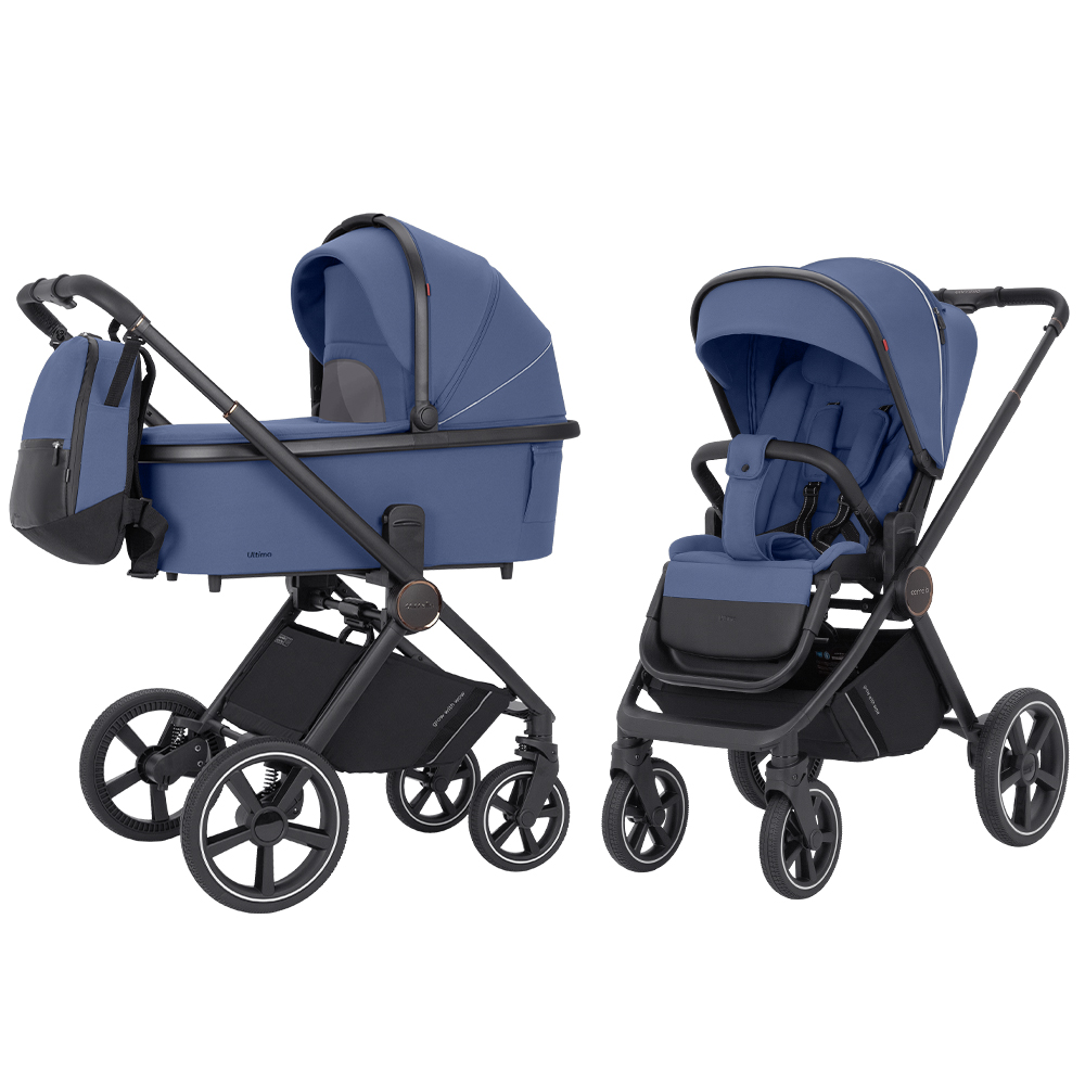 Carrello Ultimo CRL-6518 - дитяча коляска 2в1, коляска з люлькою, регулювання висоти люльки та прогулянкового блоку, всесезонний візок • Arctic Blue