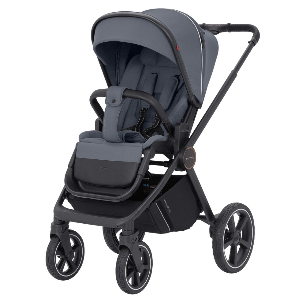 Carrello Ultimo CRL-6518 - дитяча коляска 2в1, коляска з люлькою, регулювання висоти люльки та прогулянкового блоку, всесезонний візок • Cool Grey