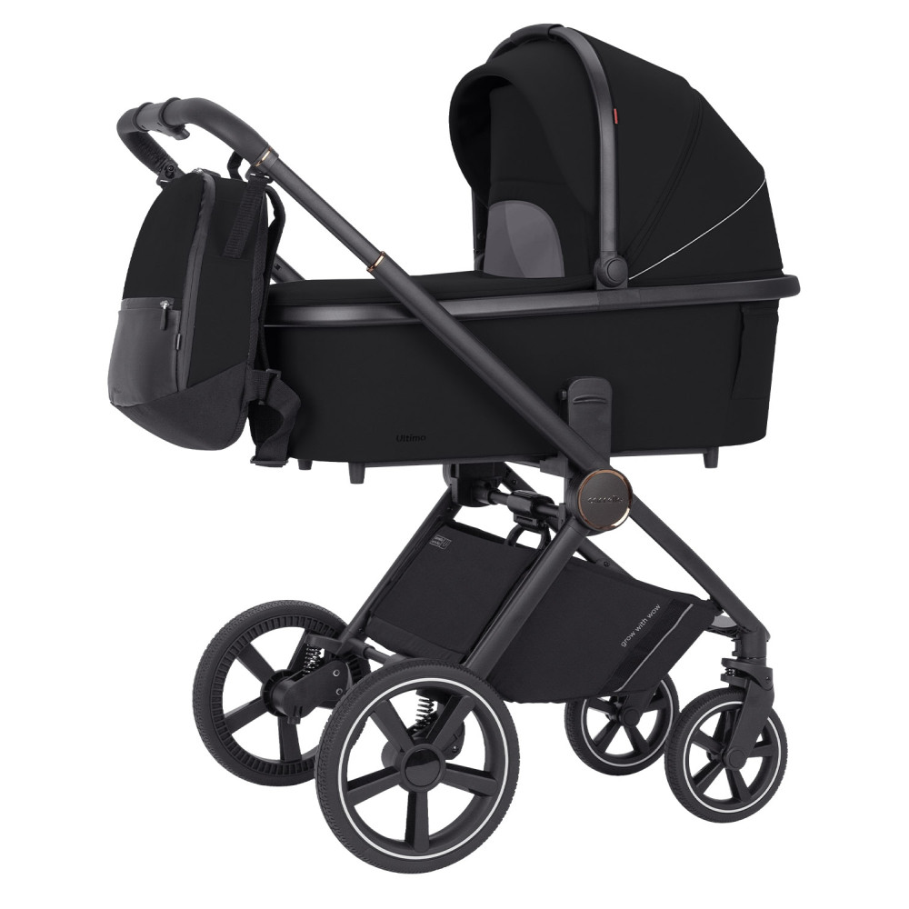 Carrello Ultimo CRL-6518 - детская коляска 2в1, коляска с люлькой, регулировка высоты люльки и прогулочного блока, всесезонная коляска • Sable Black