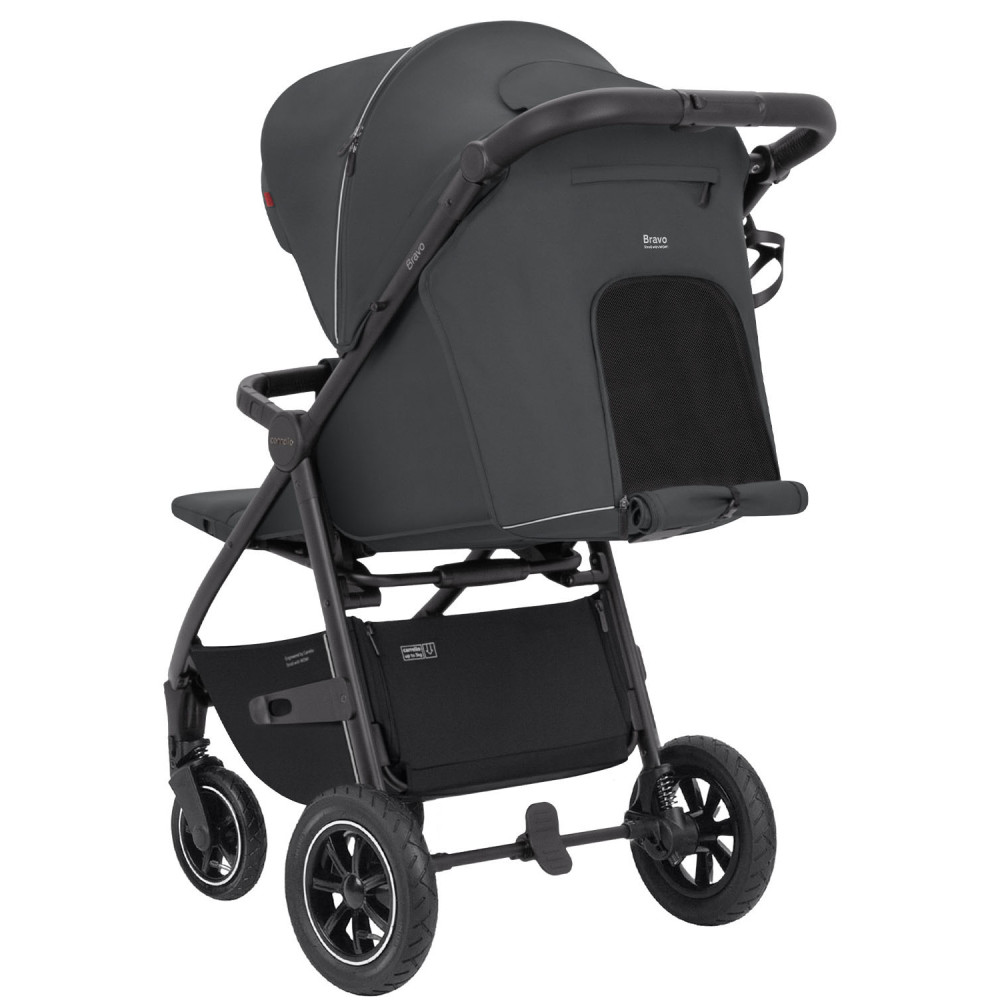 Carrello Bravo Air NF 2024 CRL-5512 - прогулянкова коляска, всесезонний візок з надувними гумовими колесами • Lunar Grey