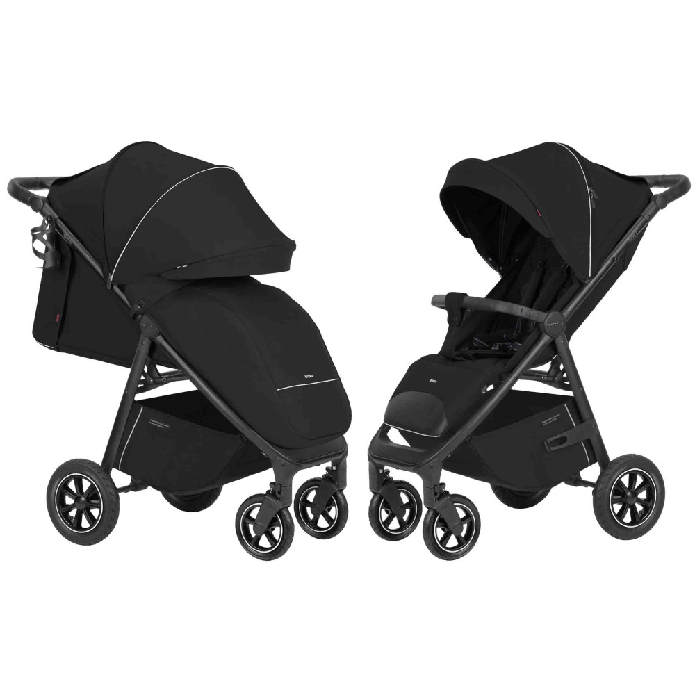 Carrello Bravo Air NF 2024 CRL-5512 - прогулянкова коляска, всесезонний візок з надувними гумовими колесами • Pure Black