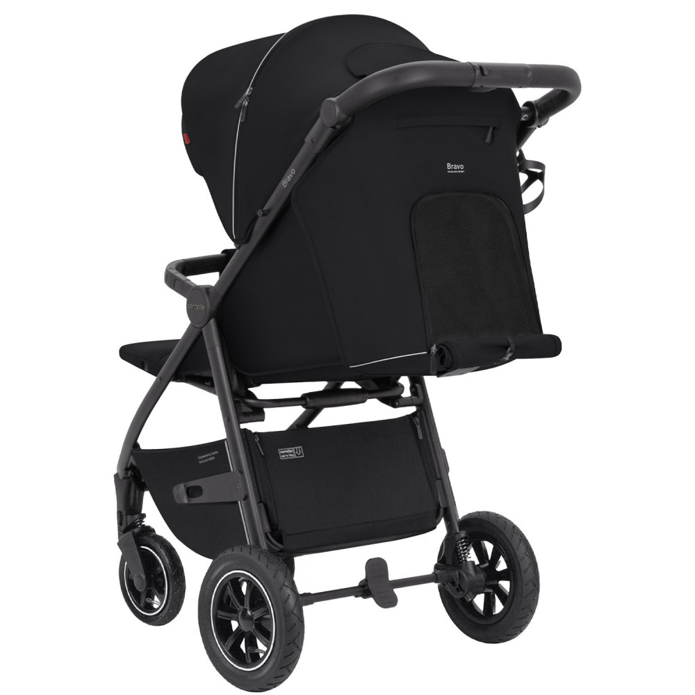Carrello Bravo Air NF 2024 CRL-5512 - прогулянкова коляска, всесезонний візок з надувними гумовими колесами • Pure Black
