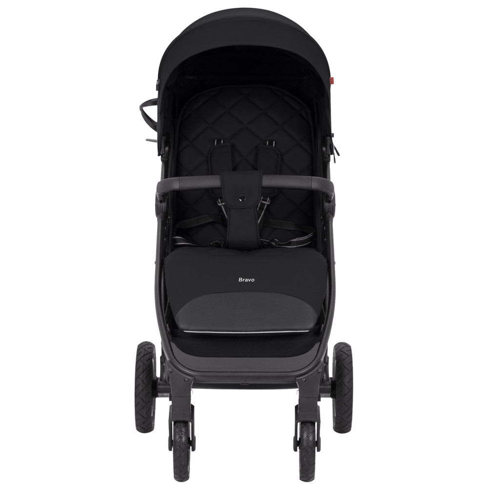 Carrello Bravo Air NF 2024 CRL-5512 - прогулянкова коляска, всесезонний візок з надувними гумовими колесами • Pure Black