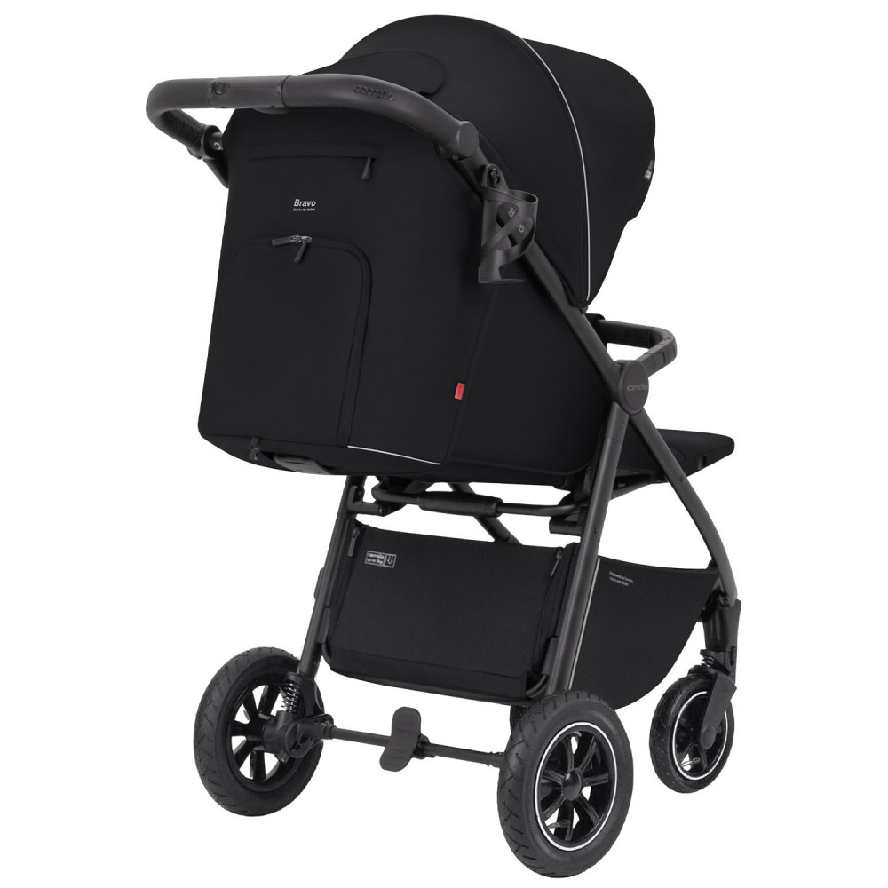 Carrello Bravo Air NF 2024 CRL-5512 - прогулянкова коляска, всесезонний візок з надувними гумовими колесами • Pure Black
