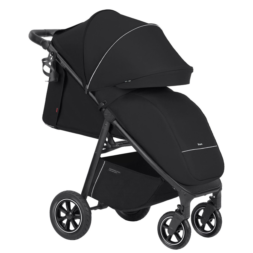Carrello Bravo Air NF 2024 CRL-5512 - прогулянкова коляска, всесезонний візок з надувними гумовими колесами • Pure Black