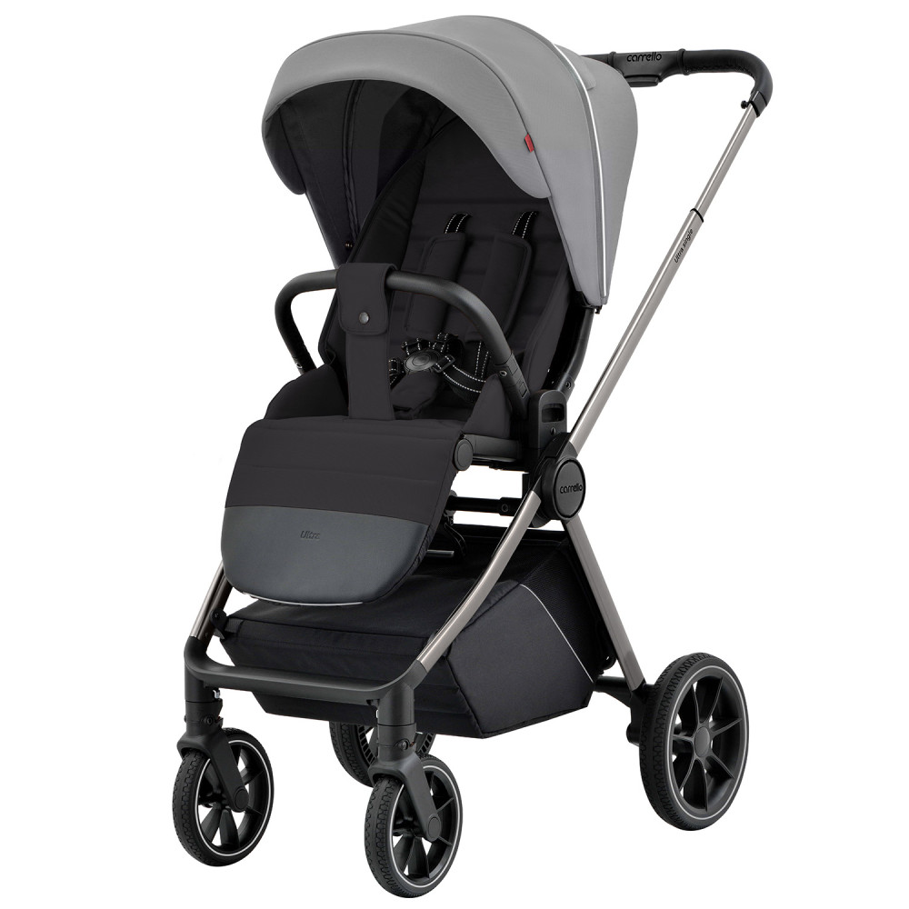 Carrello Ultra BF CRL-5525 - прогулянкова коляска з реверсивним блоком (сидіння встановлюється обличчям до мами), регулюється висота капюшону, компактно складається • Silk Grey