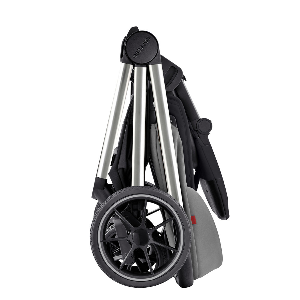Carrello Ultra BF CRL-5525 - прогулянкова коляска з реверсивним блоком (сидіння встановлюється обличчям до мами), регулюється висота капюшону, компактно складається • Silk Grey