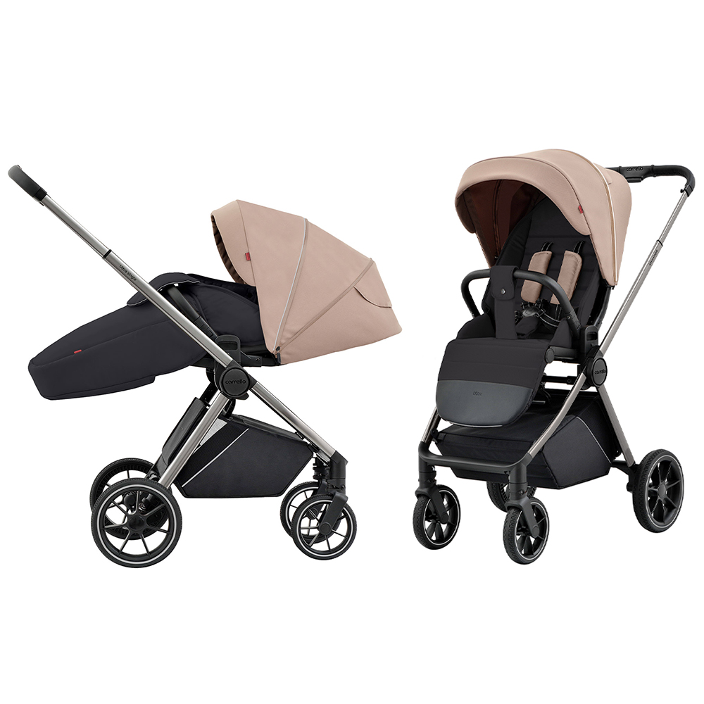 Carrello Ultra BF CRL-5525 - прогулочная коляска с реверсивным блоком (сиденье устанавливается лицом к маме), регулируется высота капюшона, компактно складывается • Vanilla Beige