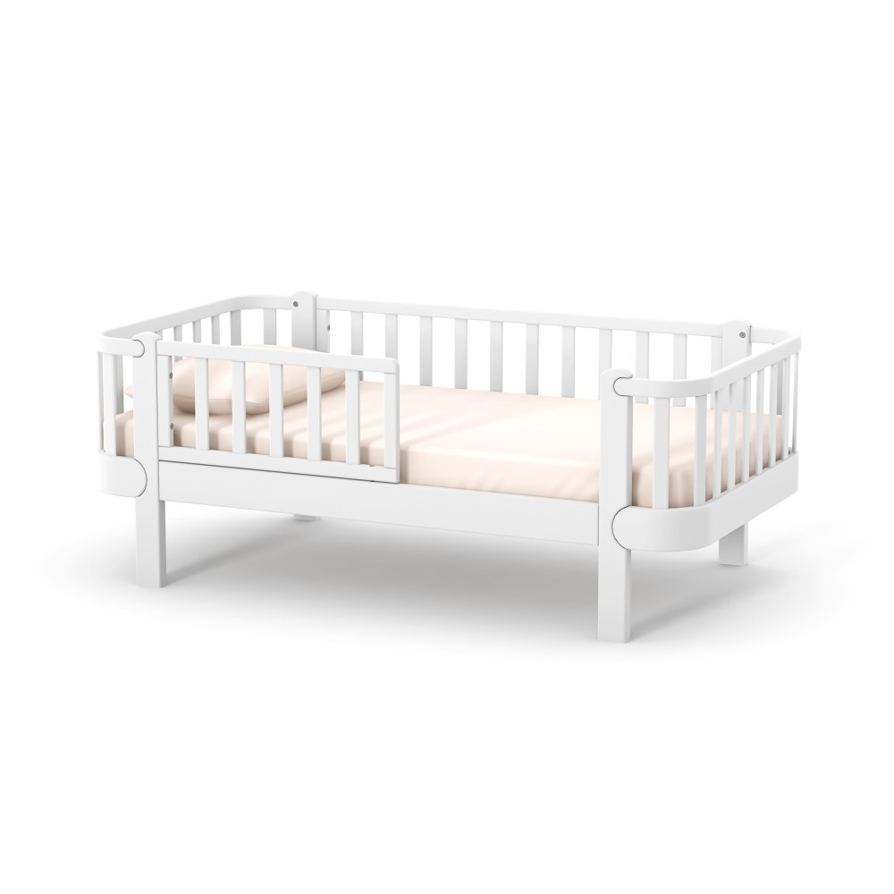 Veres Monaco | Верес Монако 160 - підліткове ліжко (160x80 см), бук, антибактеріальна фарба з іонами срібла • White | Білий