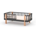 Veres Monaco | Верес Монако 160 - подростковая кровать (160x80 см), бук, антибактериальная краска с ионами серебра • Anthracite Natural | Темно-серый