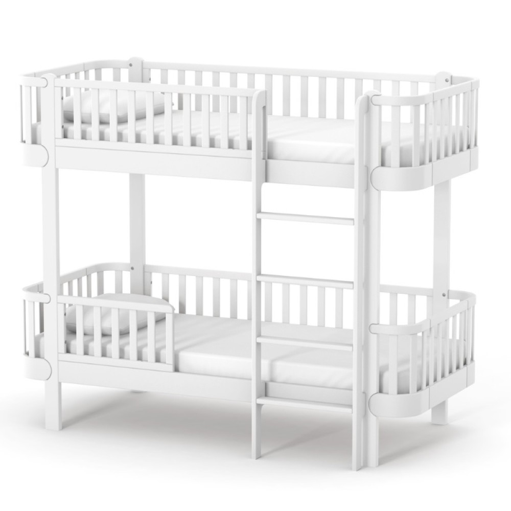 Veres Monaco | Верес Монако 190 - двоярусне дитяче ліжко, підліткове (190x80 см),  бук, антибактеріальна фарба з іонами срібла • White | Білий