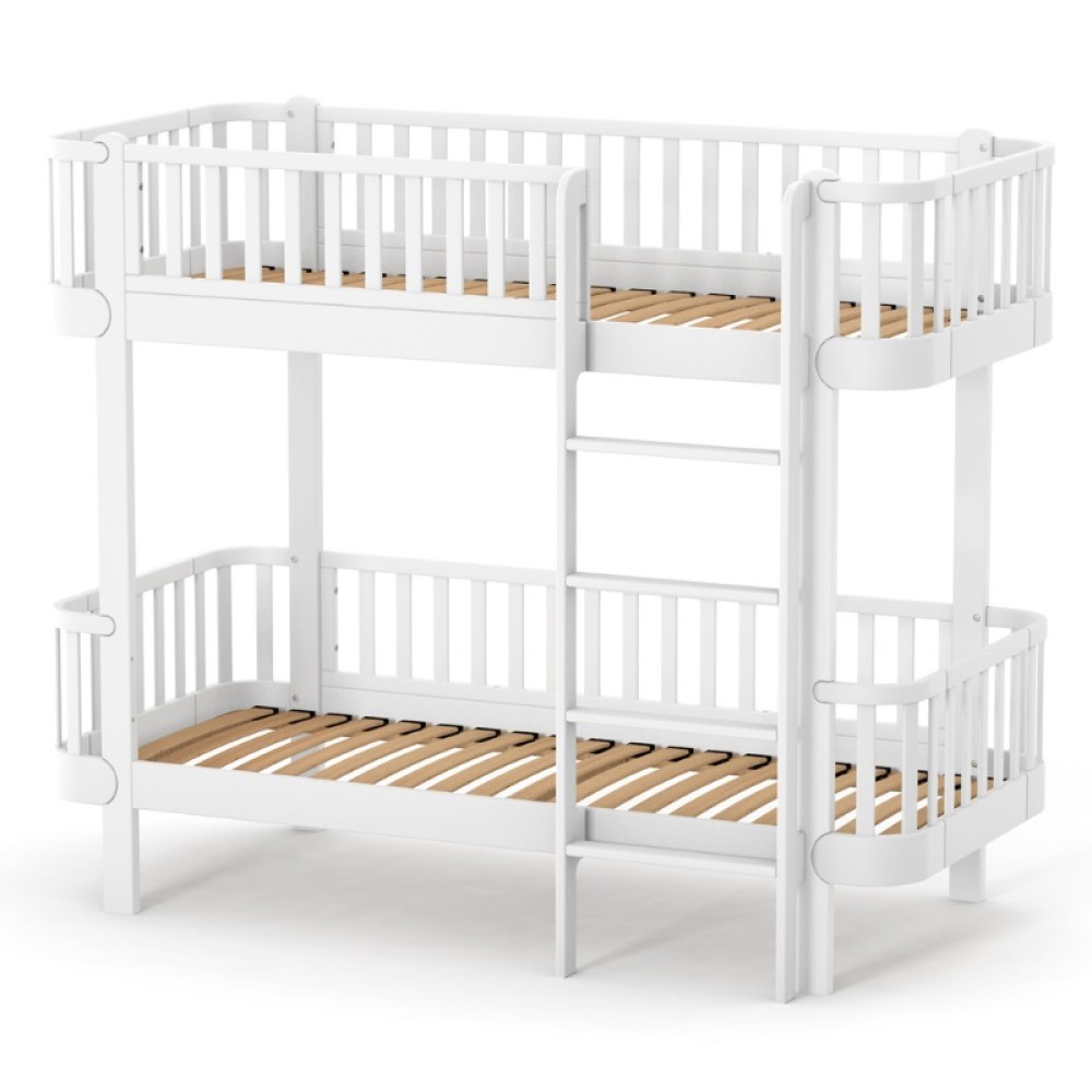 Veres Monaco | Верес Монако 190 - двоярусне дитяче ліжко, підліткове (190x80 см),  бук, антибактеріальна фарба з іонами срібла • White | Білий