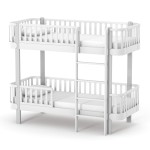 Veres Monaco | Верес Монако 190 - двухъярусная детская кровать, подростковая (190x80 см), бук, антибактериальная краска с ионами серебра • White Grey | Бело-серый