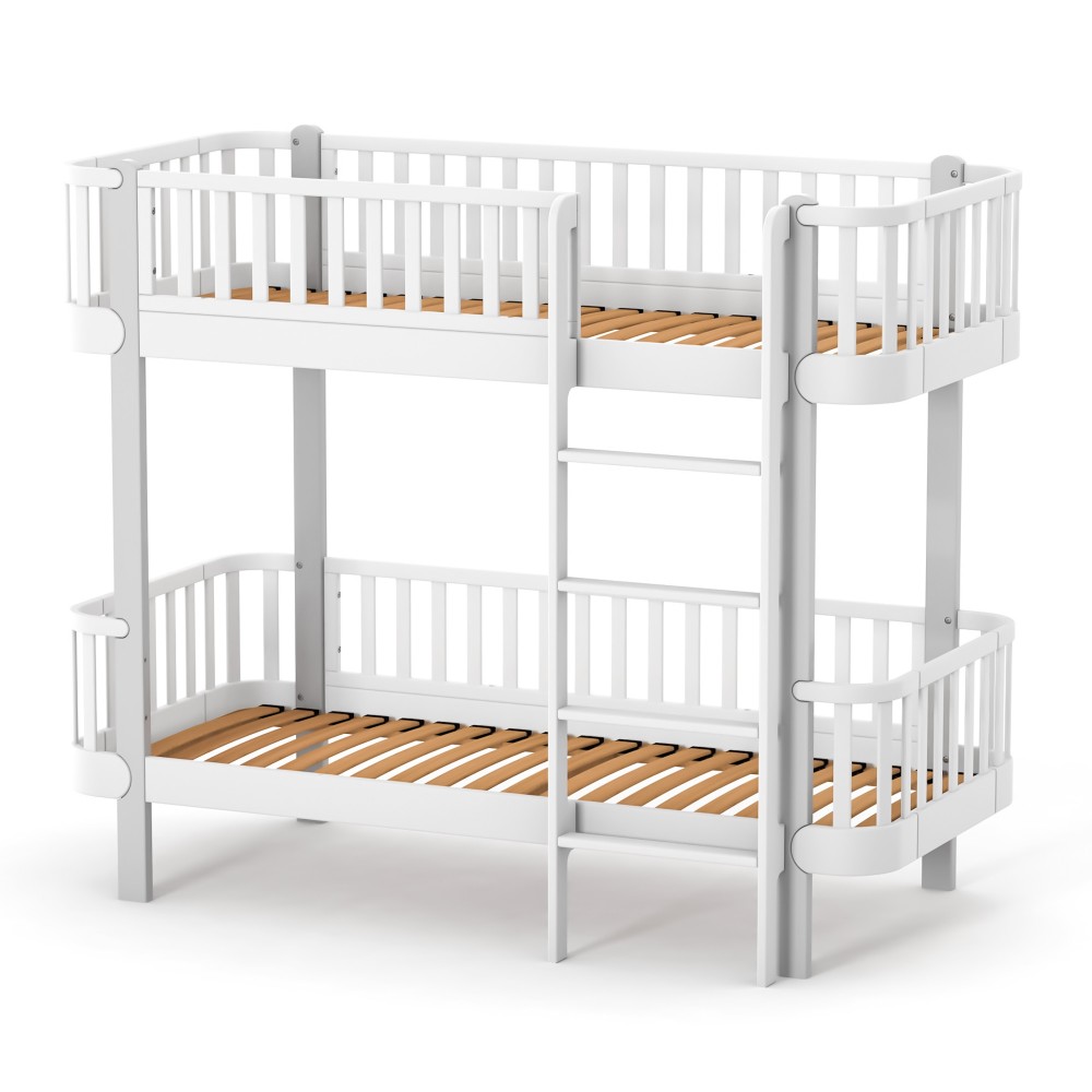 Veres Monaco | Верес Монако 190 - двоярусне дитяче ліжко, підліткове (190x80 см),  бук, антибактеріальна фарба з іонами срібла • White Grey | Біло-сірий