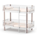 Veres Monaco | Верес Монако 190 - двухъярусная детская кровать, подростковая (190x80 см), бук, антибактериальная краска с ионами серебра • Cappuccino White | Капучино-белый