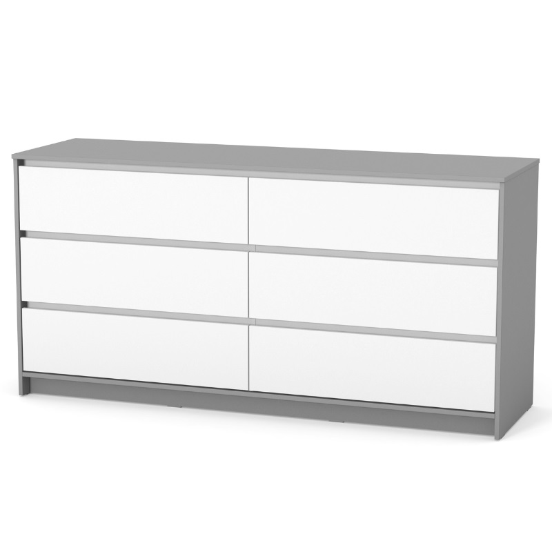 Veres Bern | Верес Берн 1750 - дитячий комод (175 см) • White Graphite | Біло-графітовий