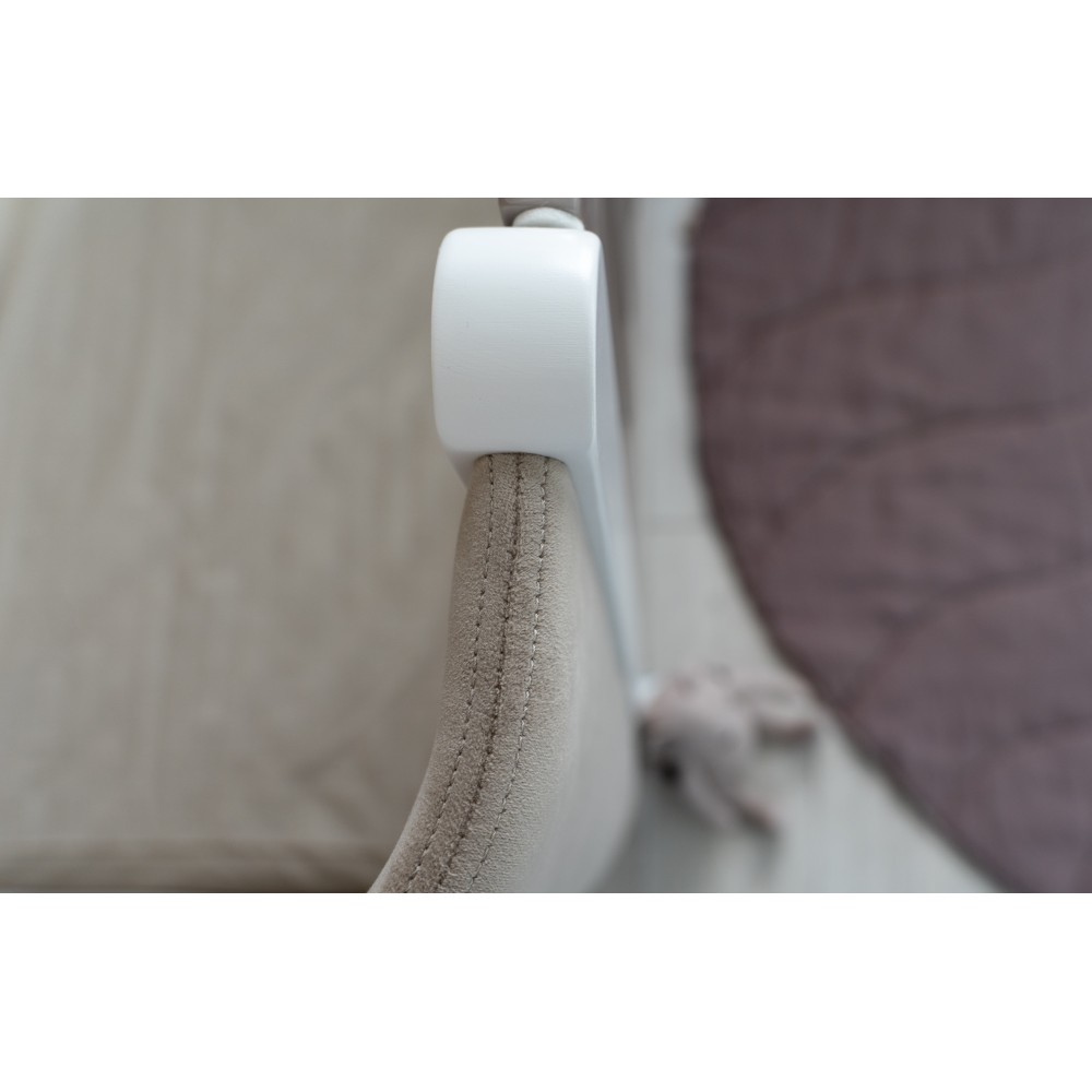 Veres Monaco Velur | Верес Монако Велюр 160 - підліткове ліжко з м'якими боковинками, бук, антибактеріальна фарба з іонами срібла, німецька фурнітура • Cappuccino White | Капучино-білий