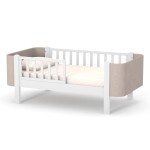 Veres Monaco Velur | Верес Монако Велюр 160 - подростковая кровать с мягкими боковинками, бук, антибактериальная краска с ионами серебра, немецкая фурнитура • Cappuccino White | Капучино-белый